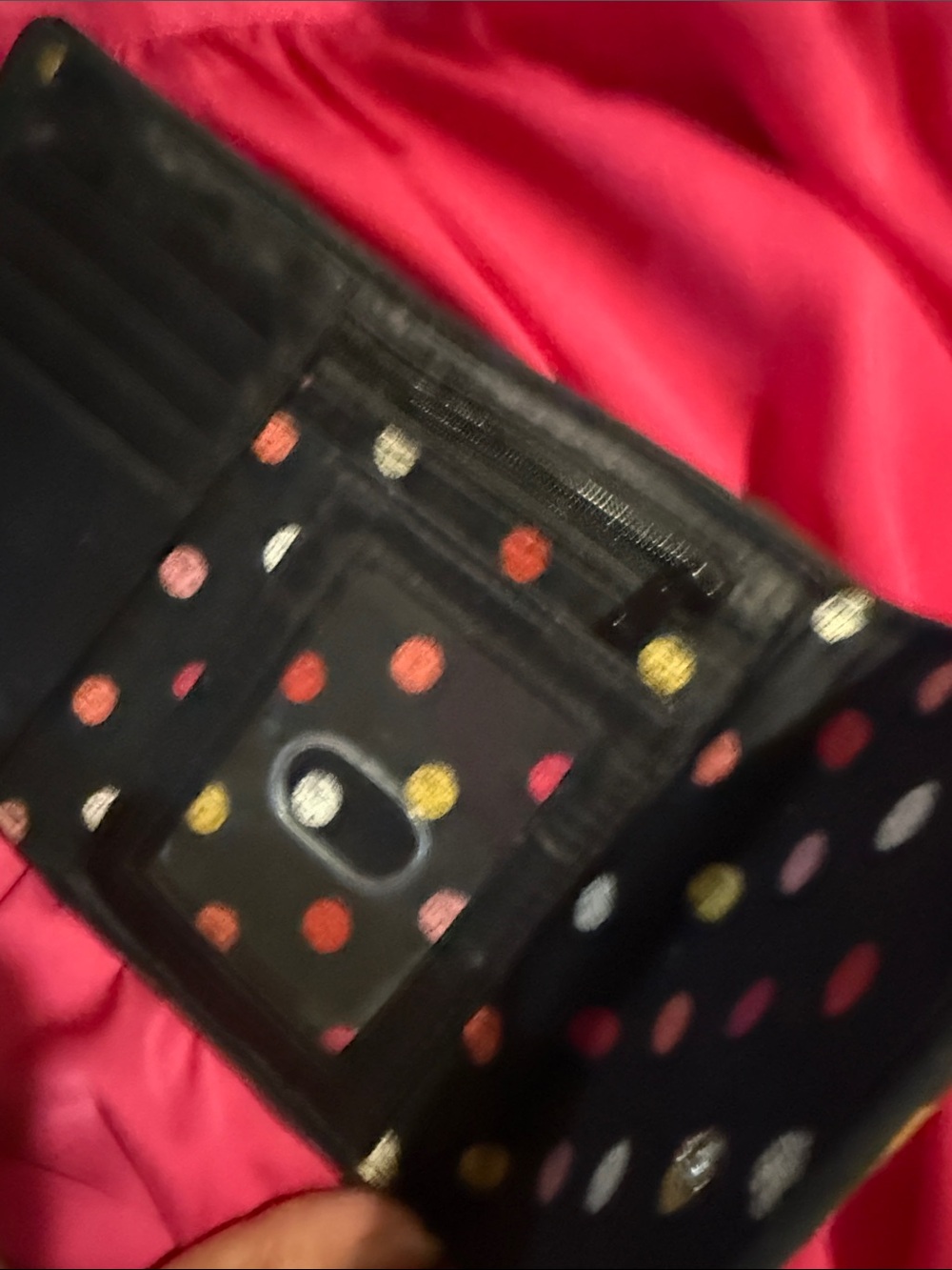 Vera Bradley Quilted Floral Fold-Over Wallet - Black, Yellow, Green, Red - Picture 3 of 8